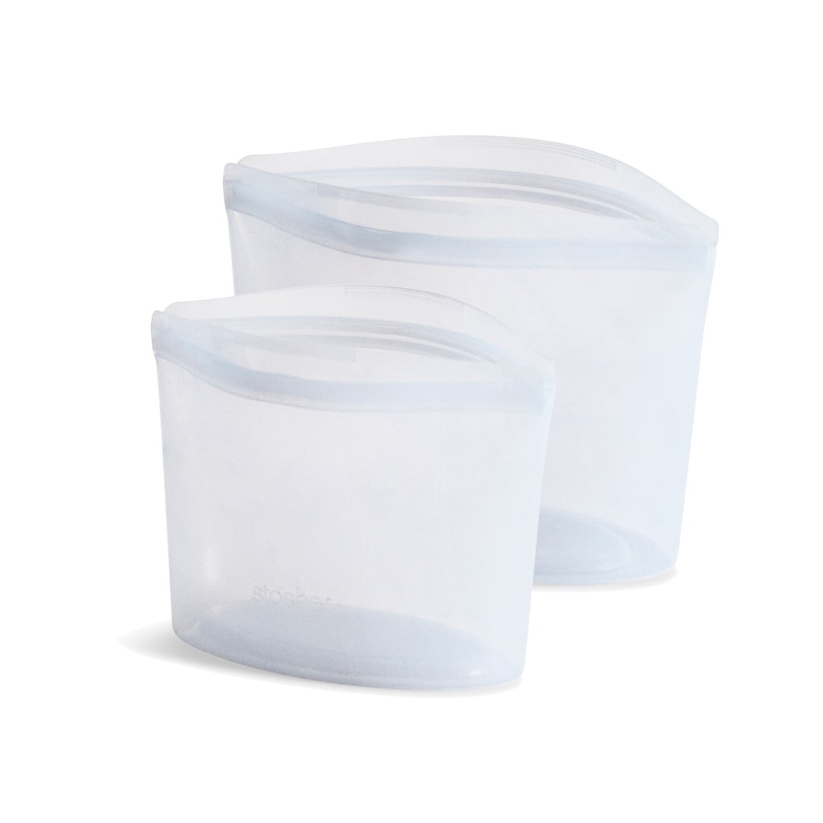 Stasher Reusable Silicone Bowl Bundle (2-Cup & 4-Cup) - Clear