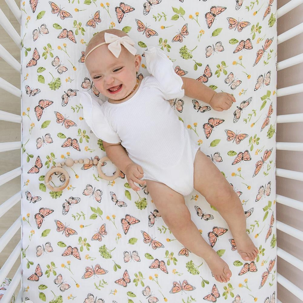 Bebe Au Lait Luxury Muslin Fitted Crib Sheet (70x130cm) (7 Designs) - Pupsik Singapore