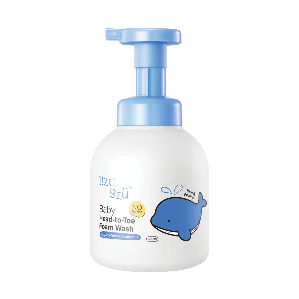 BZU BZU Head to Toe Foam Wash Aloe Vera & Chamomile, 300ml (Exp 01/28)