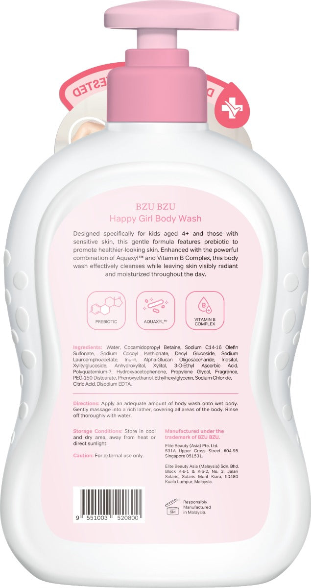 BZU BZU Happy Girl Body Wash, 600ml (Exp 11/27)