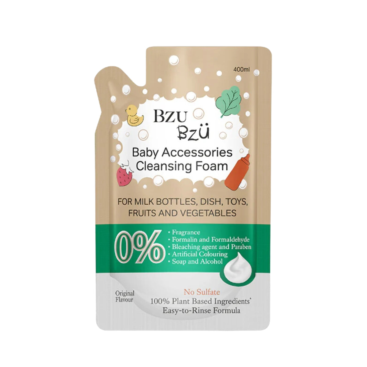 BZU BZU Baby Accessories Cleansing Foam, 400ml Refill - Original (Exp 05/28)