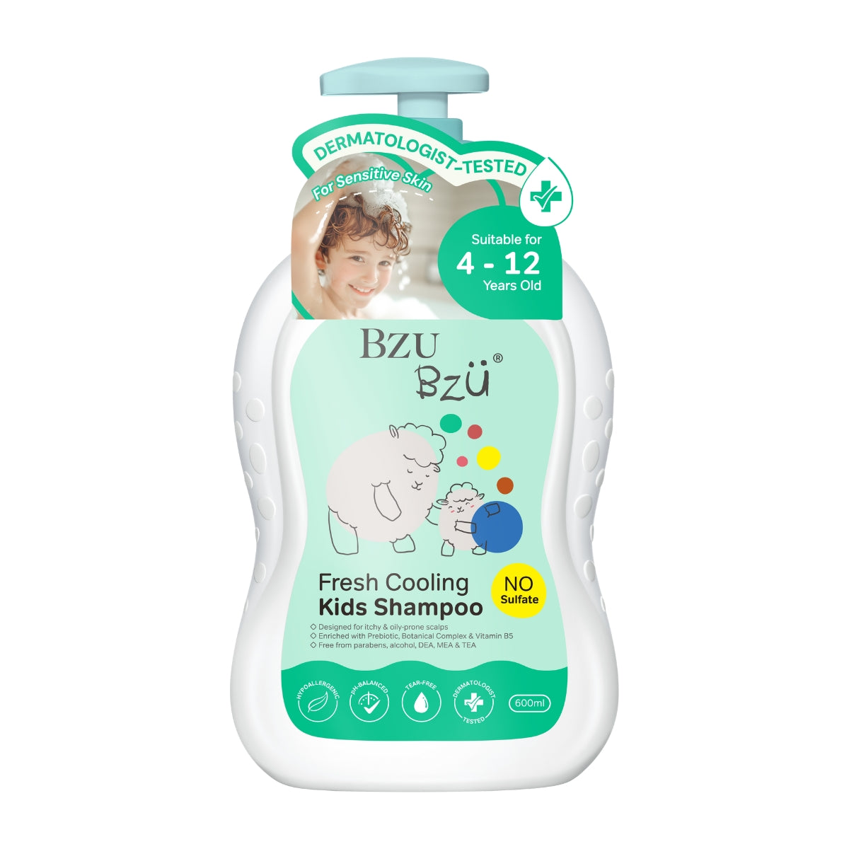 BZU BZU Fresh Cooling Kids Shampoo, 600ml (Exp 04/28)