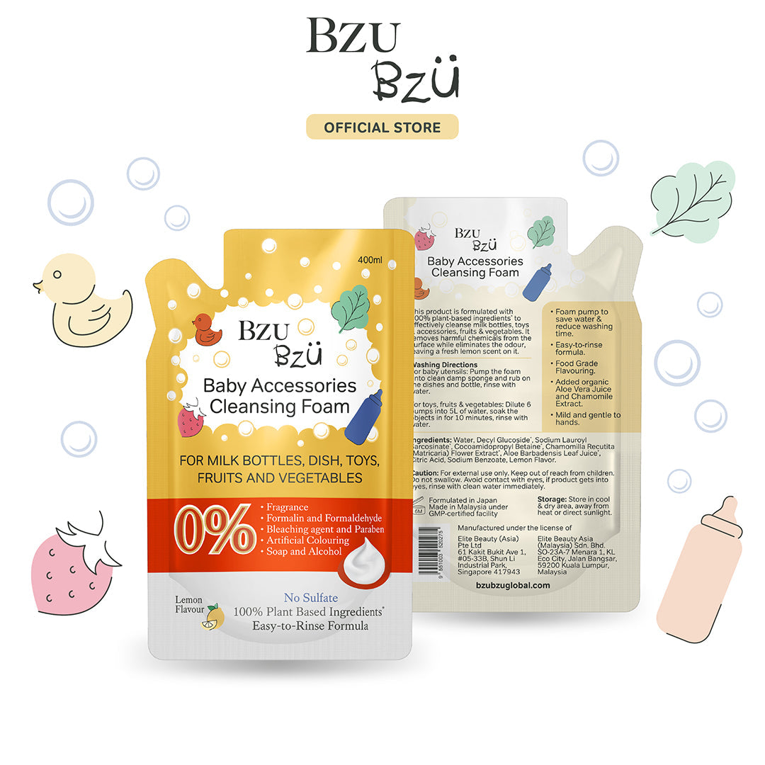 BZU BZU Baby Accessories Cleansing Foam, 400ml Refill - Lemon (Exp 01/28)