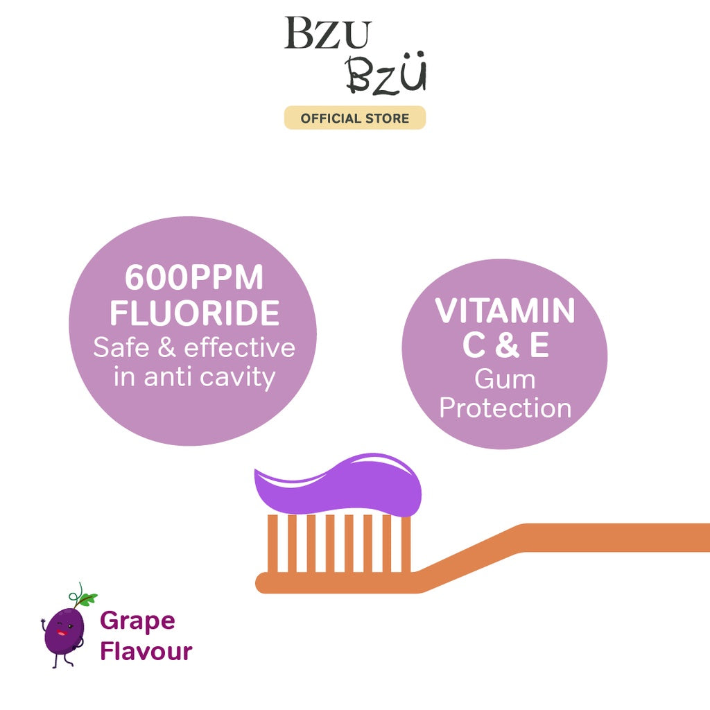 BZU BZU Kids Toothpaste, 50g - Grape (Exp 11/27)