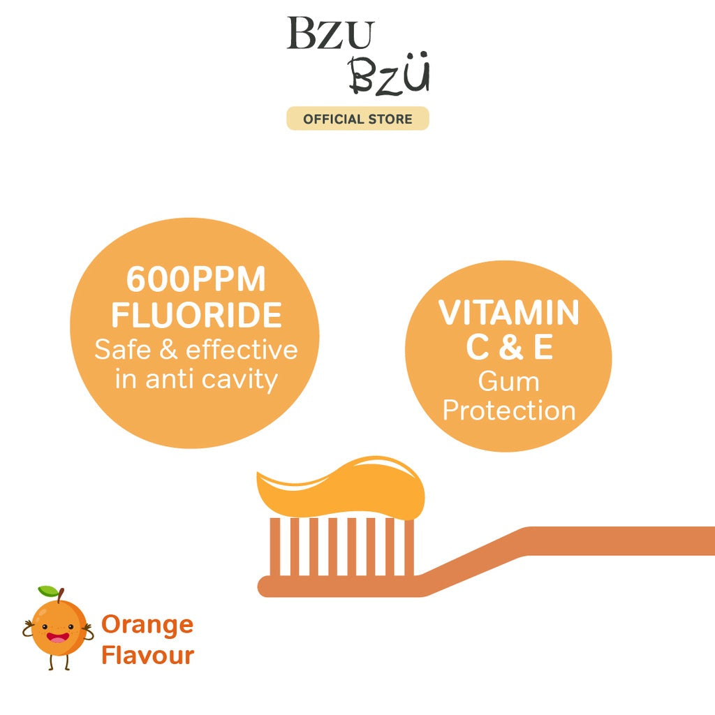 BZU BZU Kids Toothpaste, 50g - Orange (Exp 04/26)