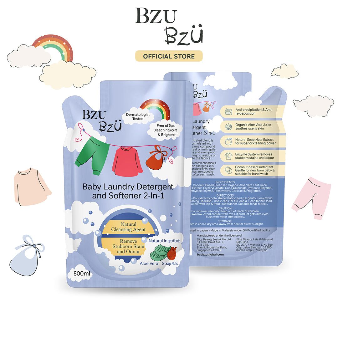BZU BZU Baby Laundry Detergent & Softener 2-in-1, 800ml Refill (Exp 05/28)