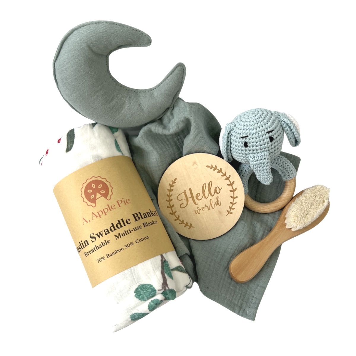 A, Apple Pie Baby Hello World Feeding Gift Set (4 Designs)