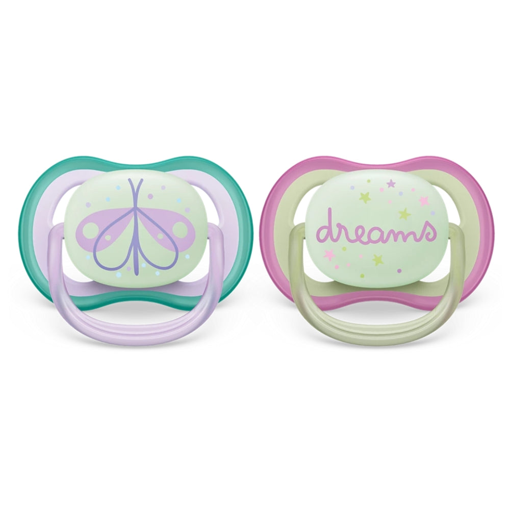 Philips Avent Ultra Air Night Pacifier, 2pk - 0-6M (2 colors)