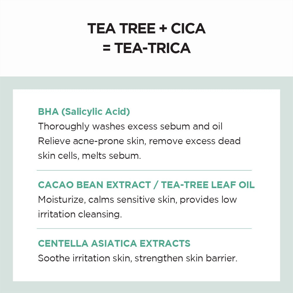 SKIN1004 Madagascar Centella Tea-Trica BHA Foam Cleanser, 125ml (Exp 03/27)