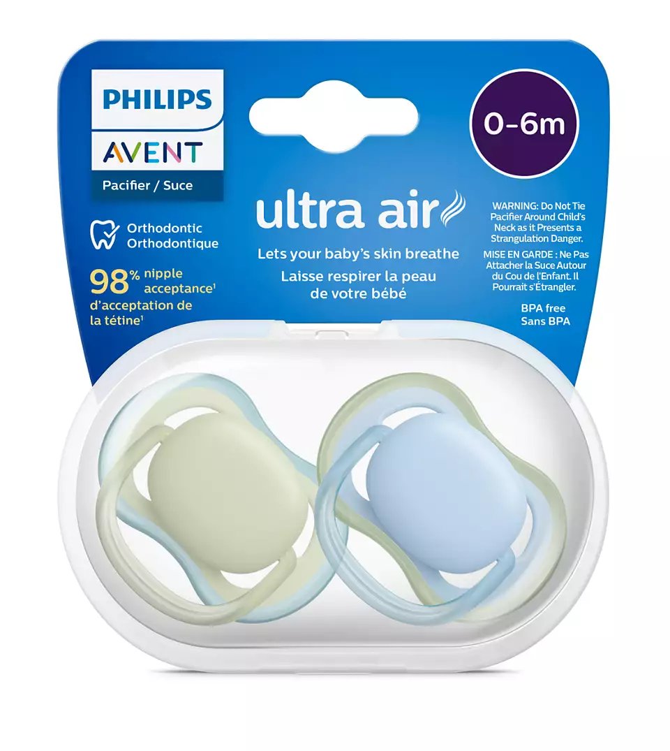 Philips Avent Ultra Air Pacifier, 2pk - 0-6M (8 Designs) - Pupsik Singapore