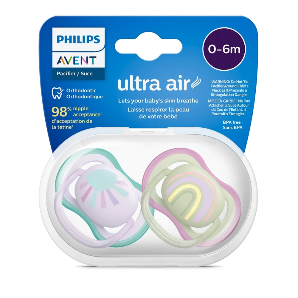 Philips Avent Ultra Air Pacifier, 2pk - 0-6M (10 Designs)