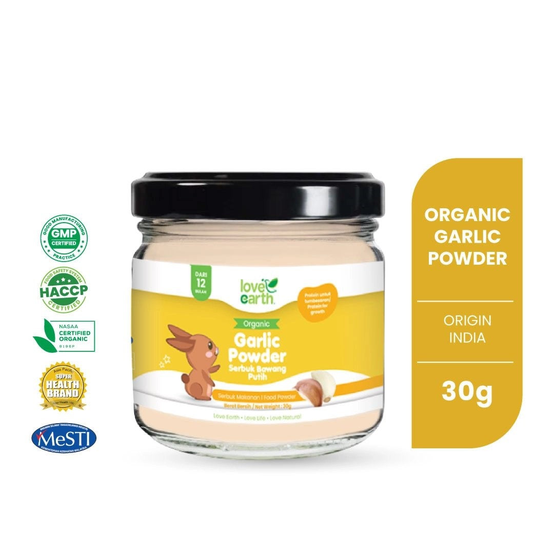 Love Earth Organic Garlic Baby Powder, 30g (Exp 11/26)