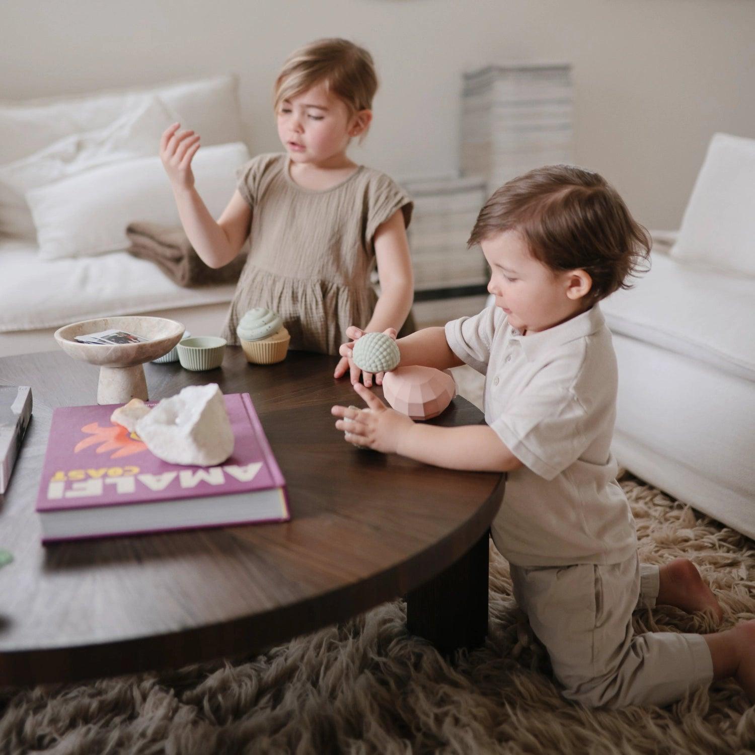 Mushie Nesting Spheres Sensory Toy, Set of 3 (2 Colors) - Pupsik Singapore
