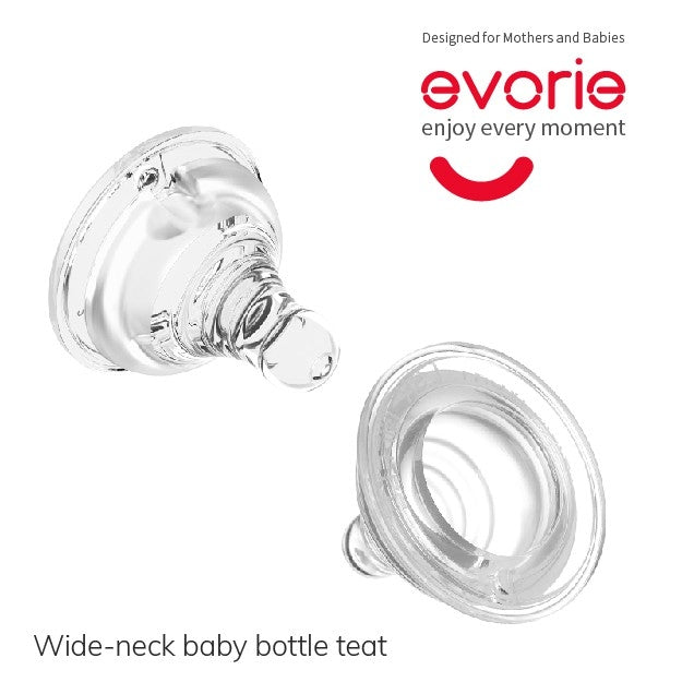 Evorie Wide-Neck Baby Feeding Bottle Teat (2 Flow Rates)