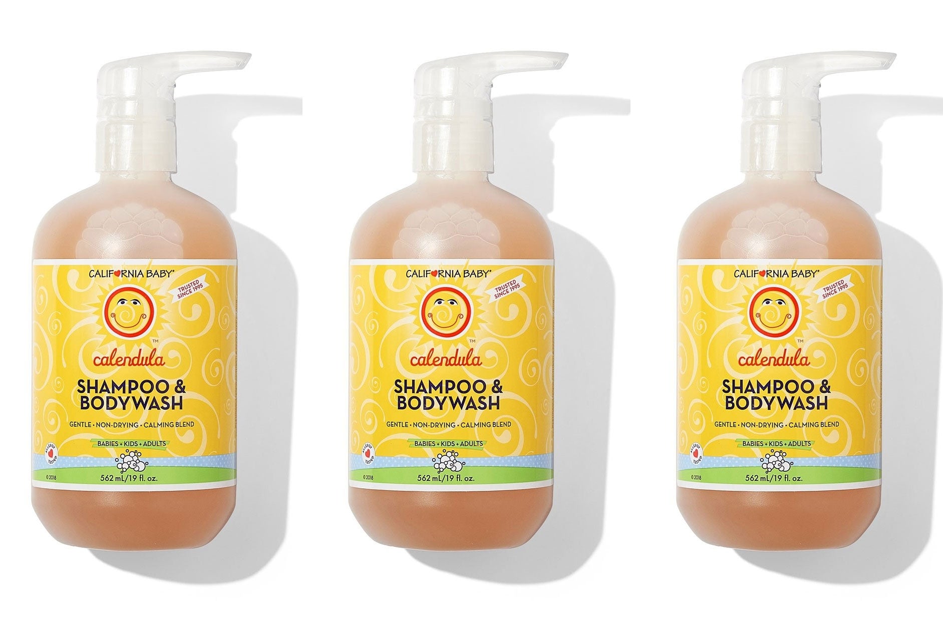 California Baby Shampoo Bodywash, 19oz - Calendula (3-pack) - Exp 04/28