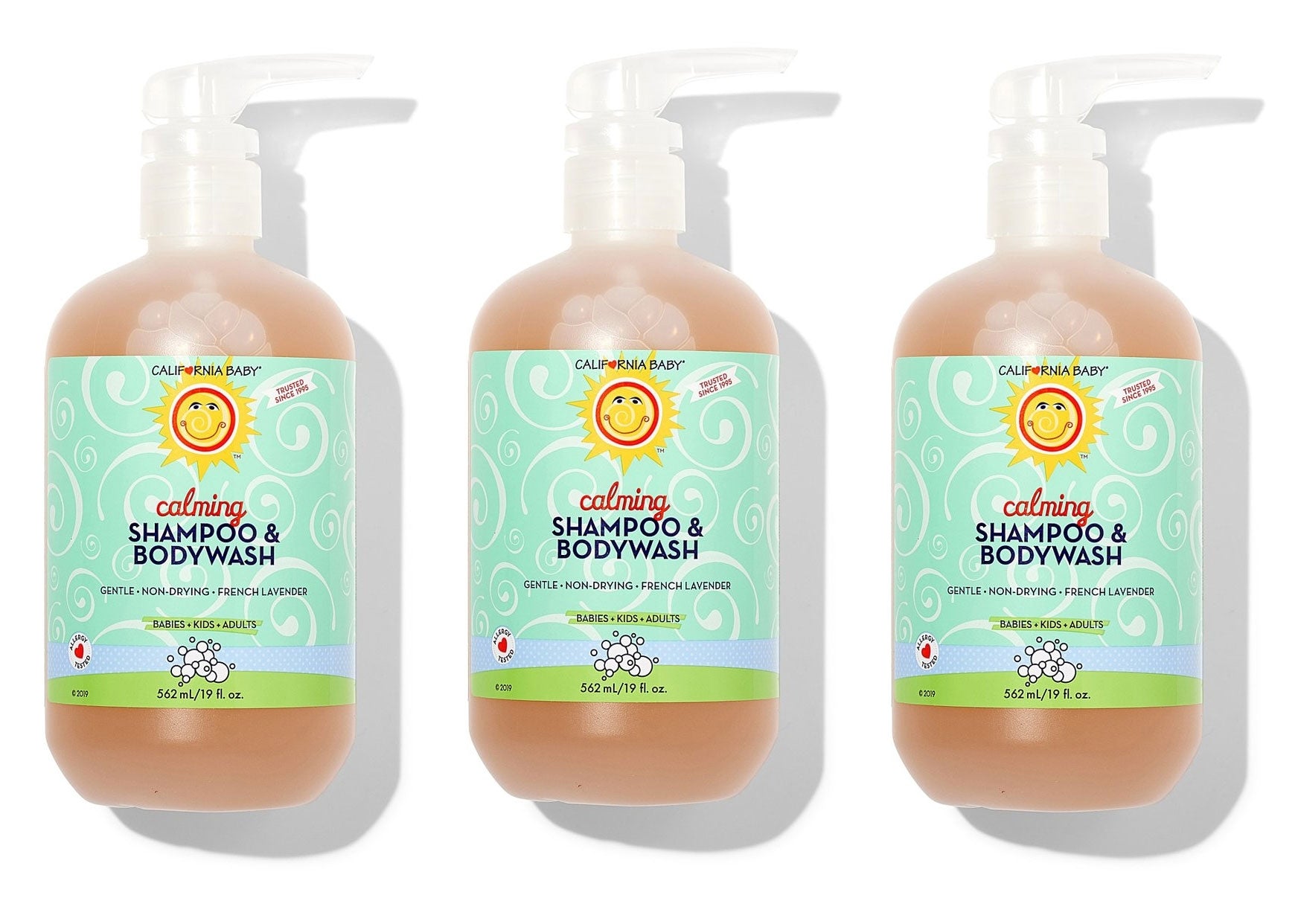 California Baby Shampoo Bodywash, 19oz - Calming (3-pack) - exp 12/26