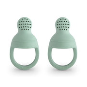 Mushie Silicone Fresh Food Feeder with Lid, 2pk (6 Colors)