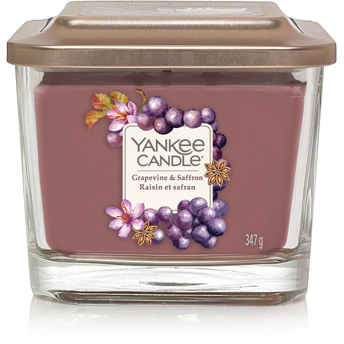 Yankee Candle Medium 3-Wick Square Candle (12.25oz) - Grapevine and Saffron