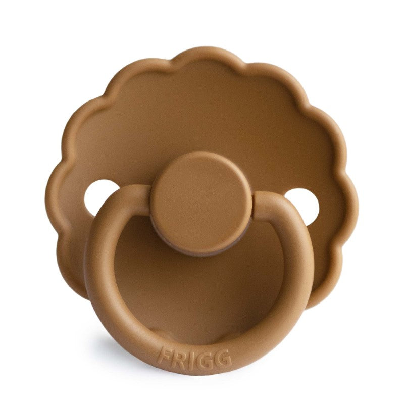 FRIGG Daisy Latex Baby Pacifiers, 1pk – Cappuccino (2 Sizes)