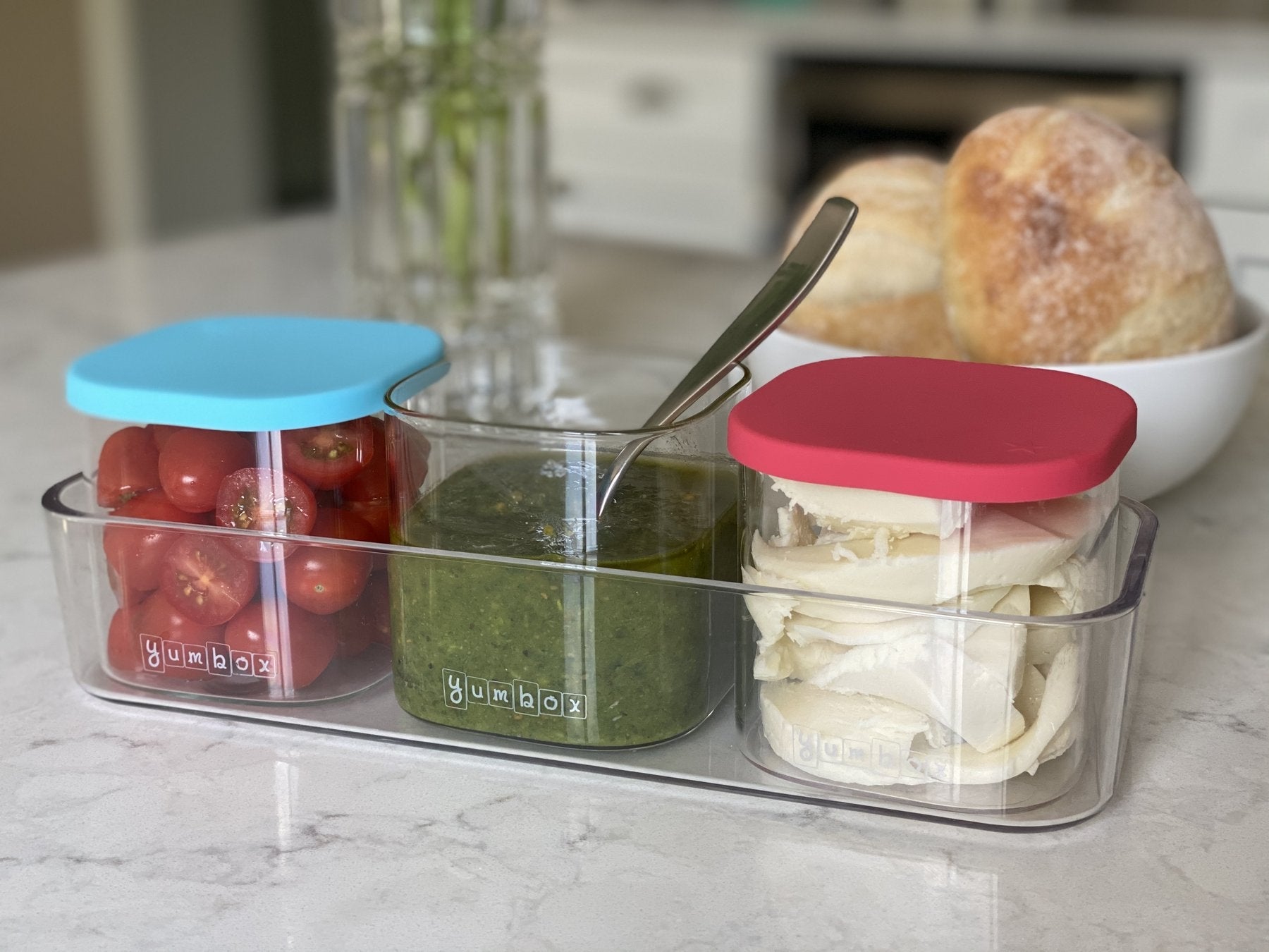 Yumbox Chop Chop Glass Storage Cubes, 3pc (3 Colours)