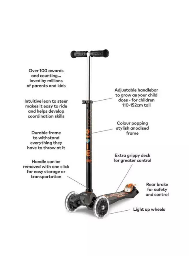 Micro Maxi Deluxe Scooter (LED Wheels) (2 Colours)