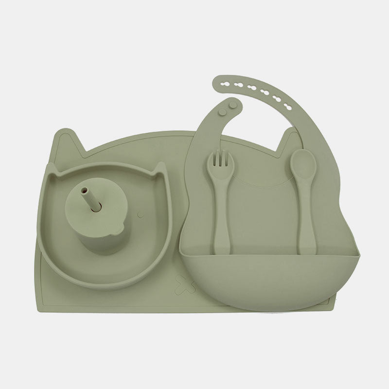 Biomom Silicone Feeding Set, Cat (5 Colors)