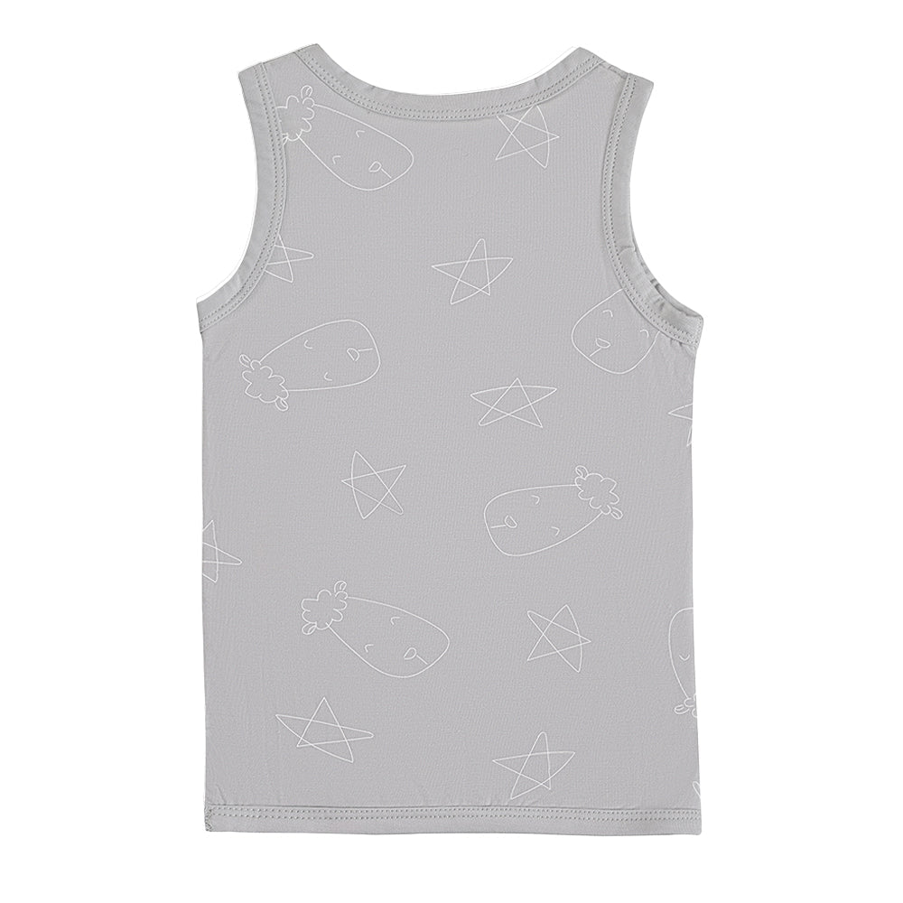 Baa Baa Sheepz Sleeveless Shirt - Cute Big Star & Head Grey
