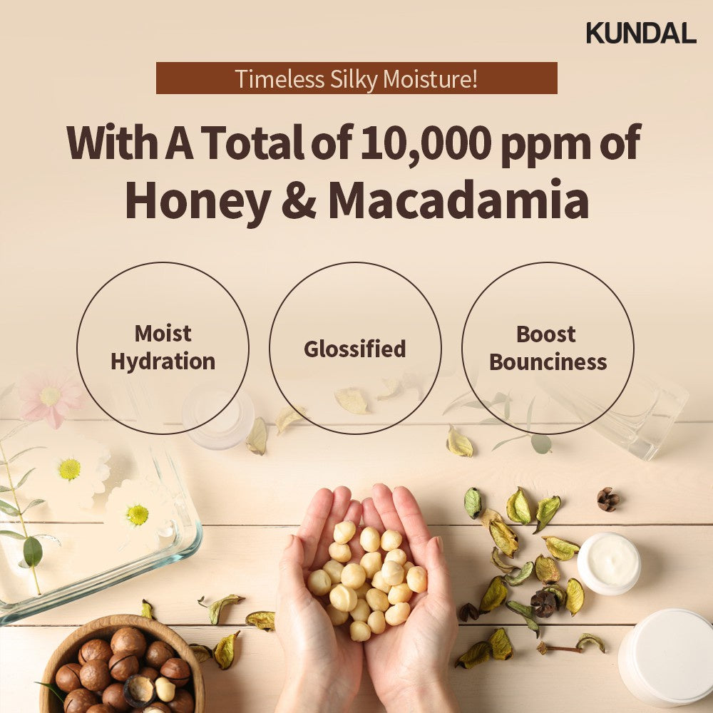Kundal Honey & Macadamia Nature Shampoo, 400ml Refill Bag - White Musk (Exp 10/27)