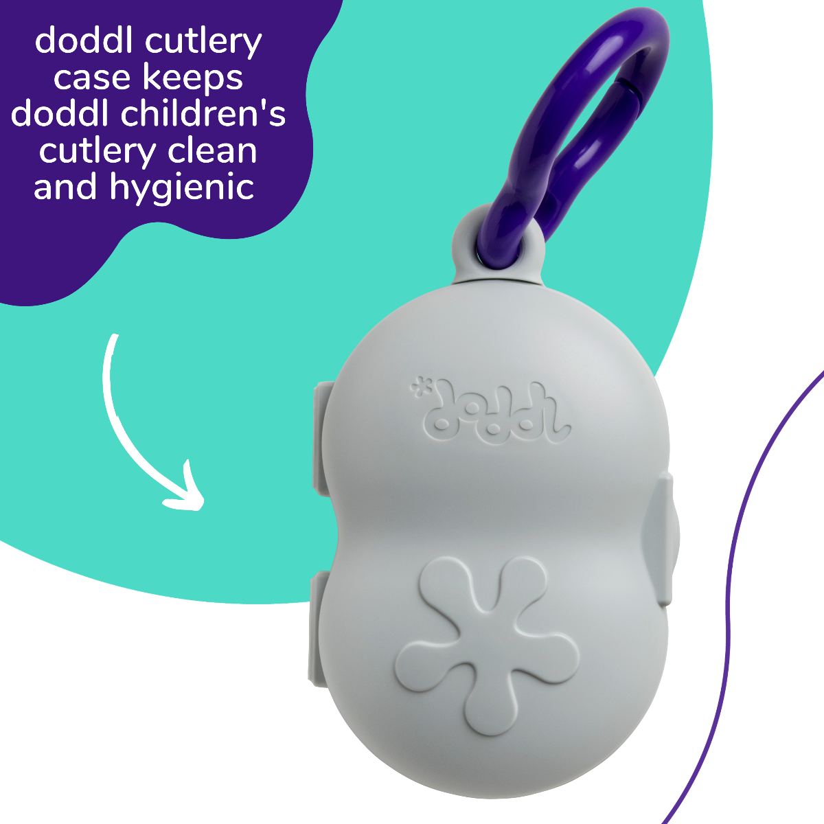 Doddl Children's Cutlery Case – Cool Grey - Pupsik Singapore