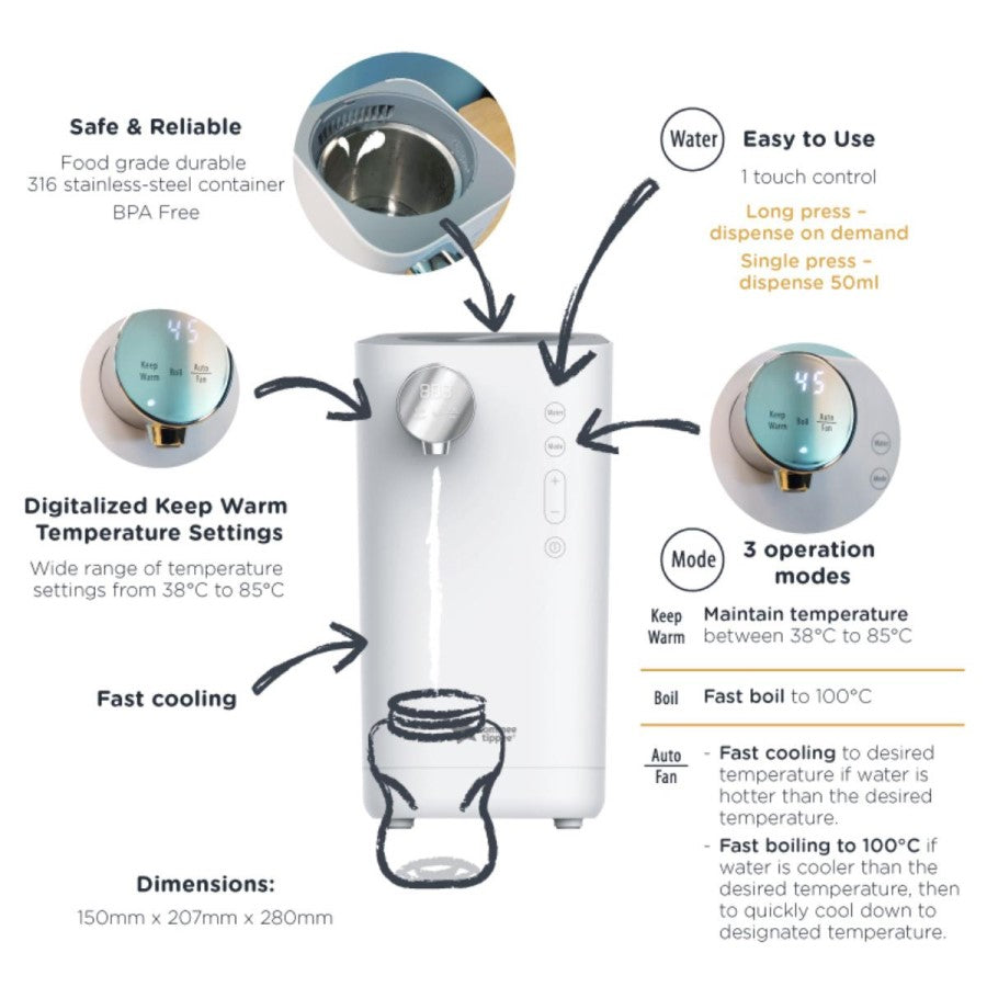 Tommee Tippee Milk Modulator & Warmer Milk Prep Bundle + Free Jujube Bag