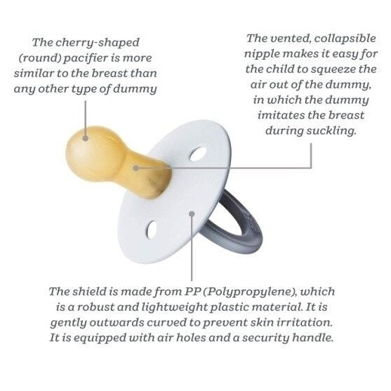 Bibs Round Colour Pacifier (2pk) - Deep Space/Petrol (2 Sizes) - Made in Denmark/EU