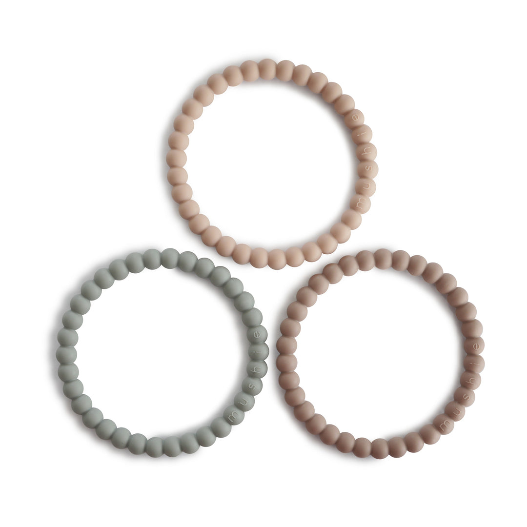 Mushie Pearl Teether Bracelet, 3pk (6 Colors) - Pupsik Singapore