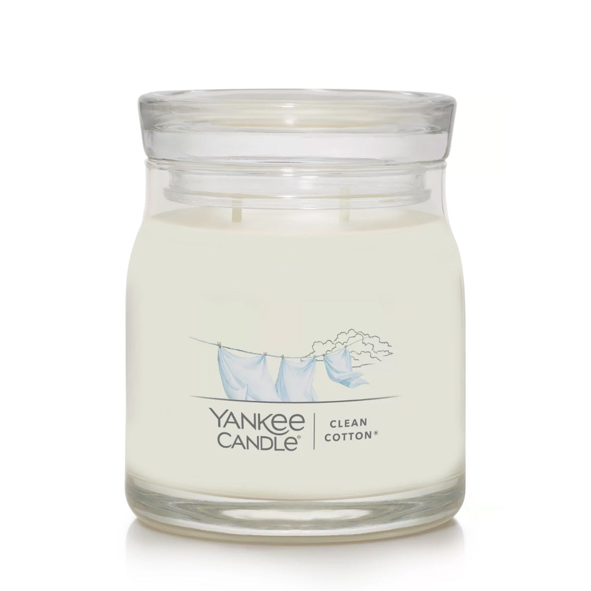 Yankee Candle Signature Medium Jar Candle, 2-wicks (13oz) - Clean Cotton