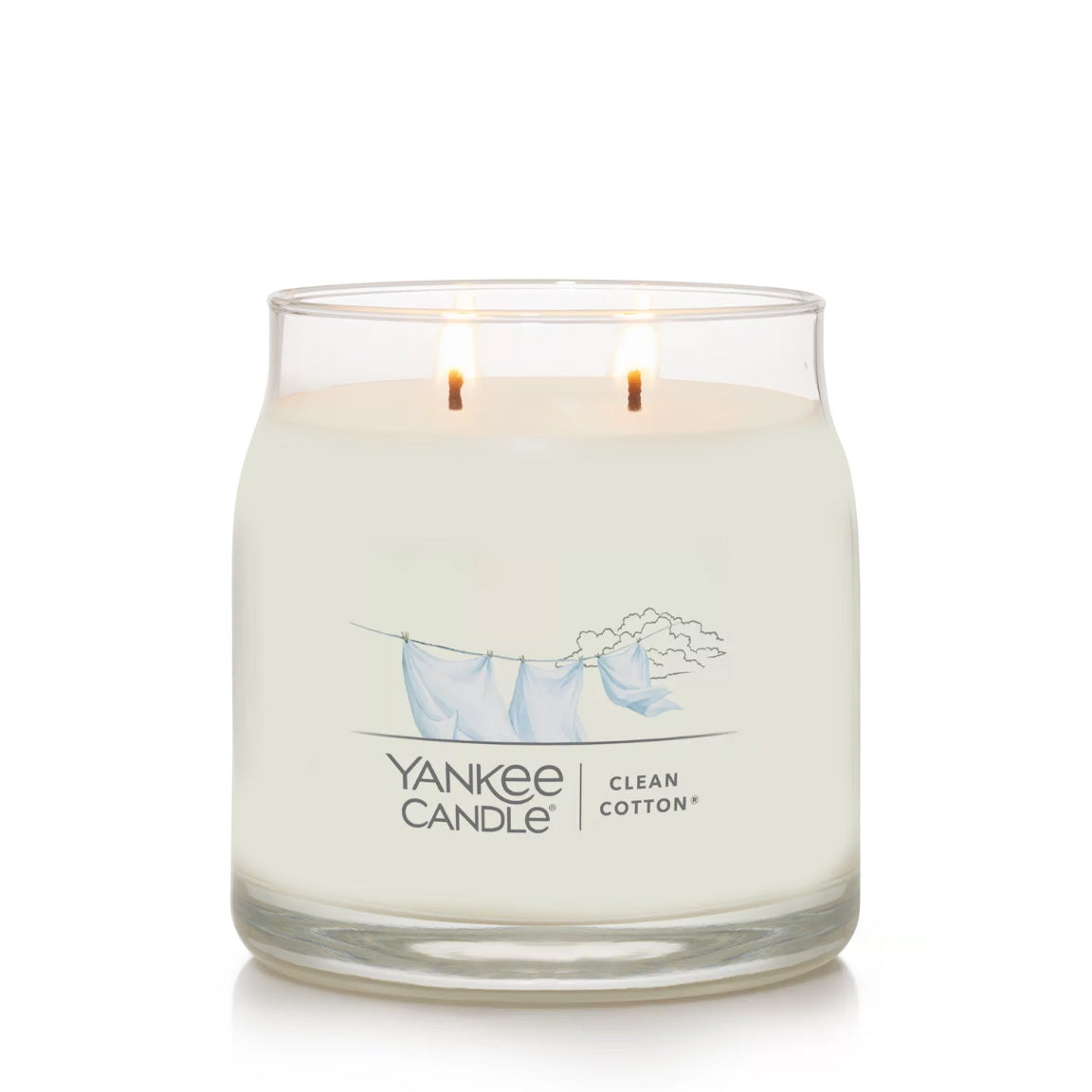 Yankee Candle Signature Medium Jar Candle, 2-wicks (13oz) - Clean Cotton