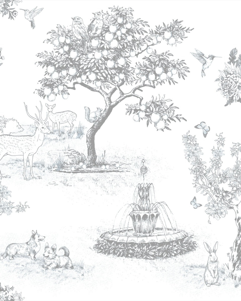House of Holly Cloud Bubble Romper - Garden Toile Silver (2 Sizes)