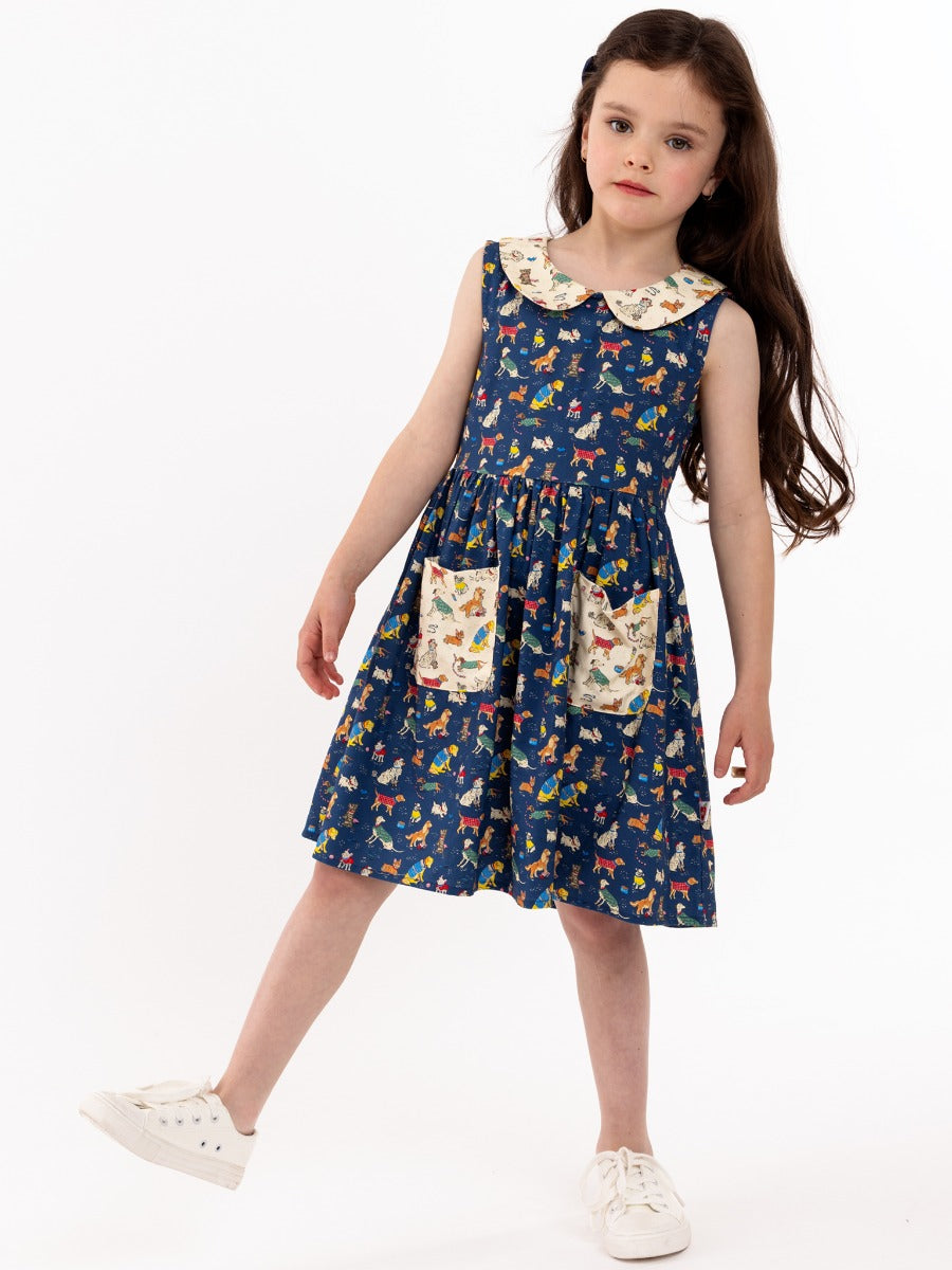 Oobi Peter-Pan Collared Dress Bow Wow Wow (3 Sizes)