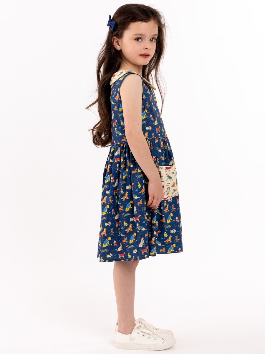 Oobi Peter-Pan Collared Dress Bow Wow Wow (3 Sizes)