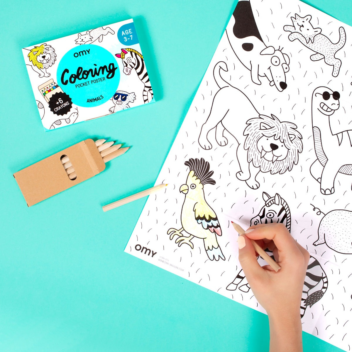 OMY Colouring Pocket Poster (4 Designs) - Pupsik Singapore