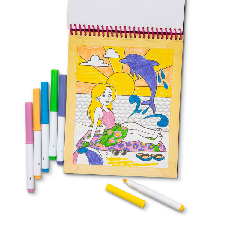Melissa & Doug On the Go Color by Number Board with Markers (2 Themes) - Pupsik Singapore