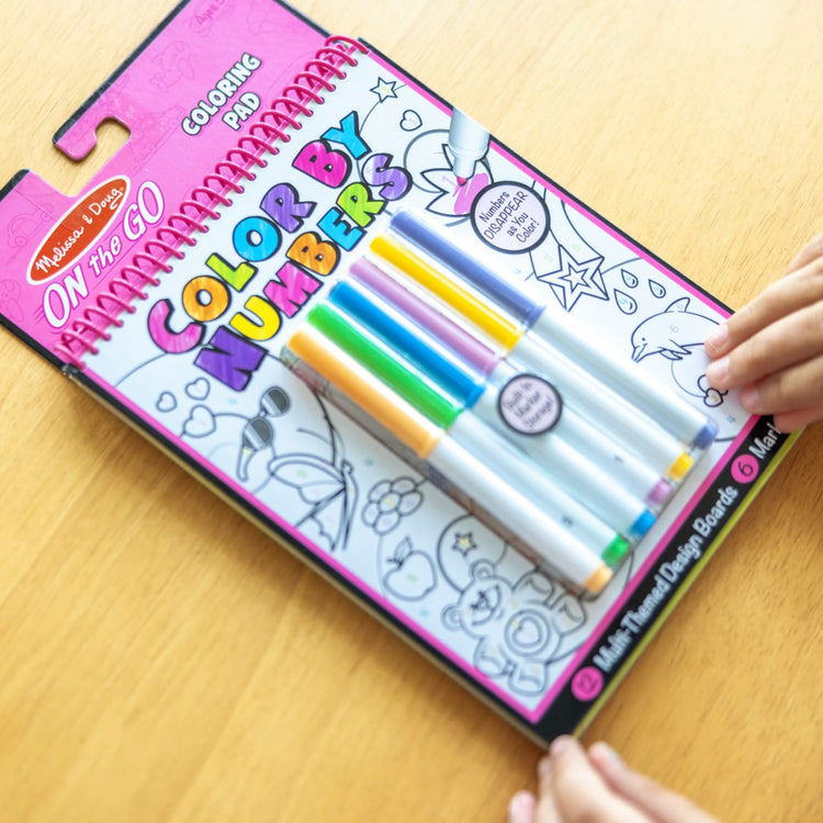 Melissa & Doug On the Go Color by Number Board with Markers (2 Themes) - Pupsik Singapore