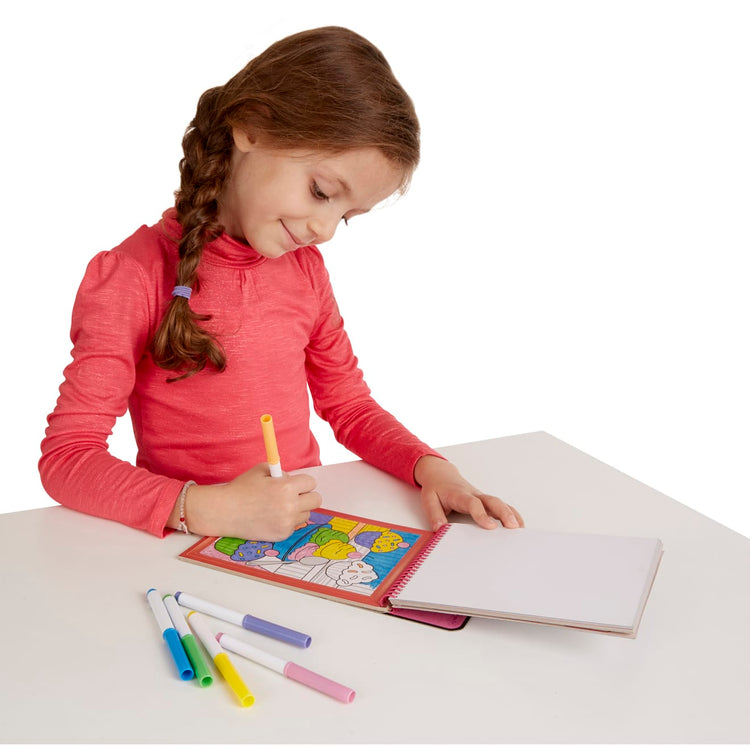 Melissa & Doug On the Go Color by Number Board with Markers (2 Themes) - Pupsik Singapore