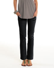 MEV Comfy Sateen Regular-Fit Pants - Black