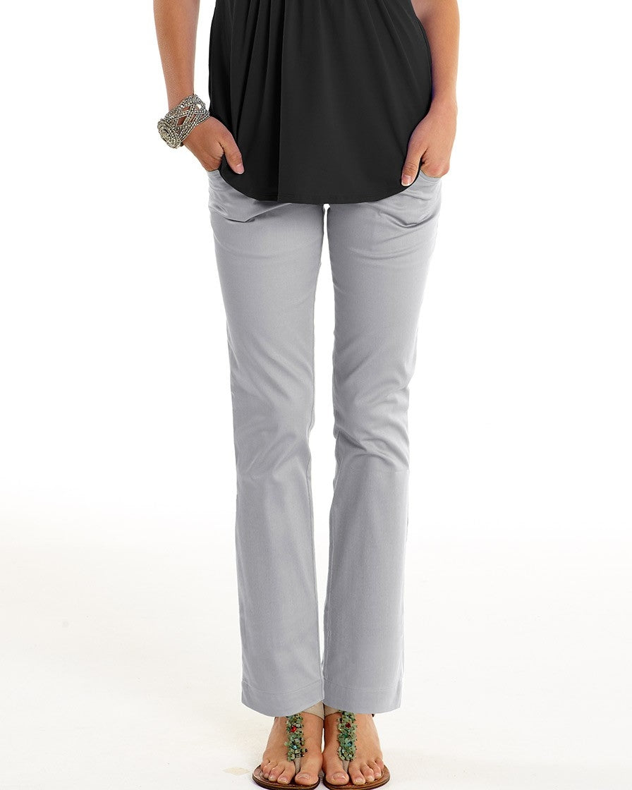 MEV Comfy Sateen Regular-Fit Pants - Silvery Pebble (3 Sizes)
