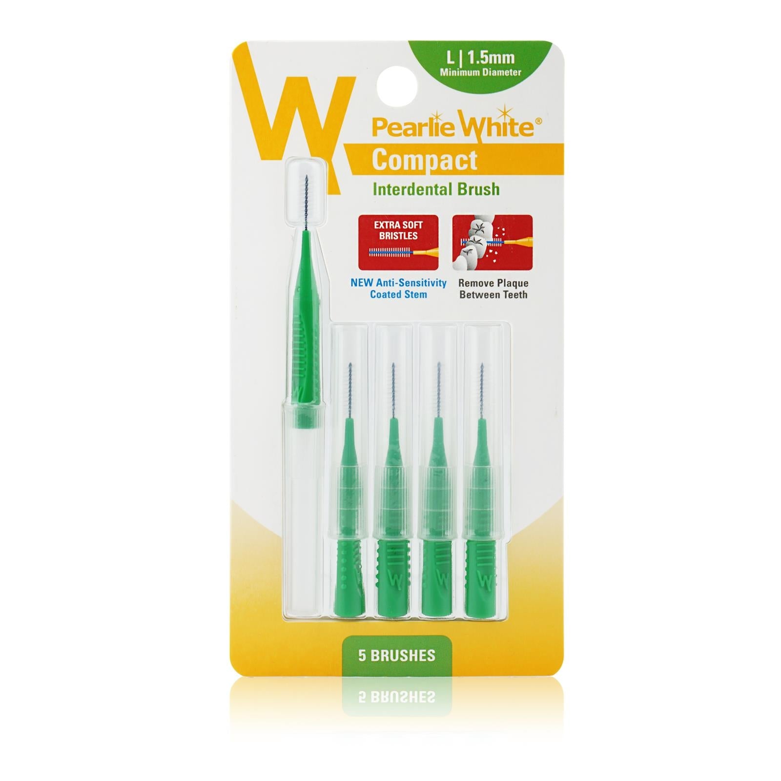 Pearlie White Compact Interdental Brushes (5pc) (5 Sizes)