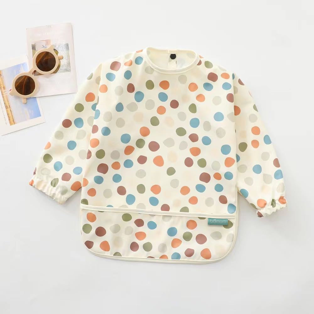 Biomom Baby Smock Bib - Colourful Dots (2 Sizes)