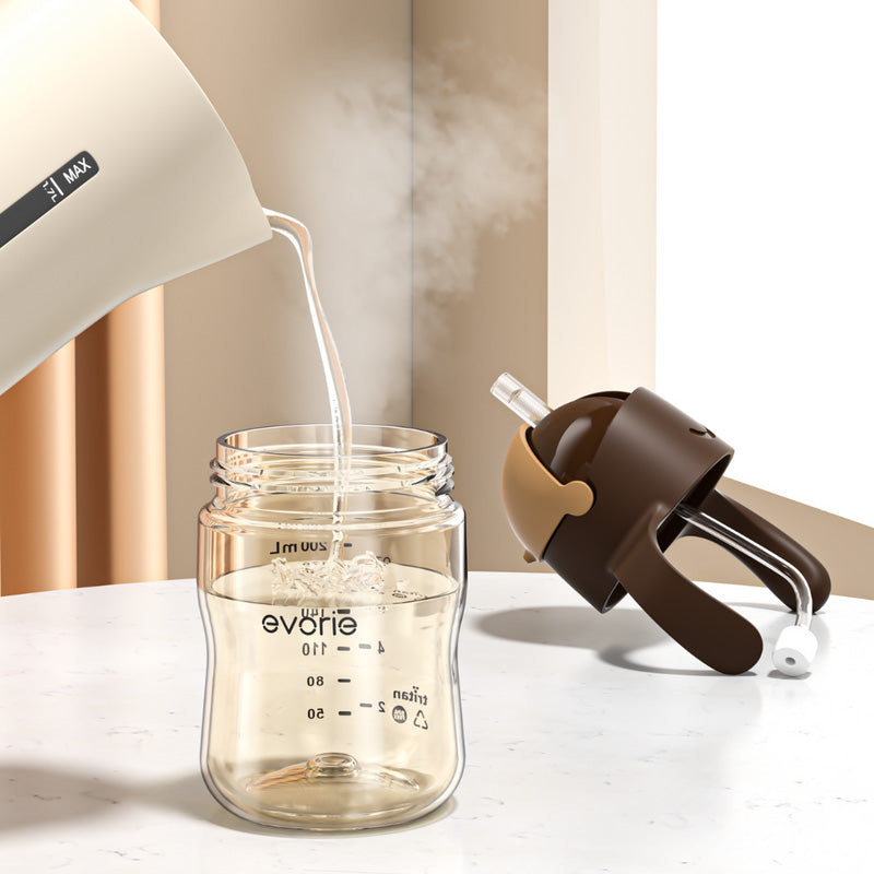 Evorie Tritan Gravity Straw Sippy Cup Water Bottle (200ml) (12 Colours) - Pupsik Singapore