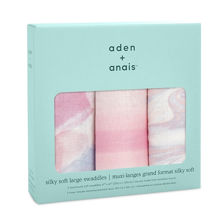 Aden Anais Silky Soft Bamboo Swaddle (47 x 47 in), 3pk (9 Designs) - Pupsik Singapore