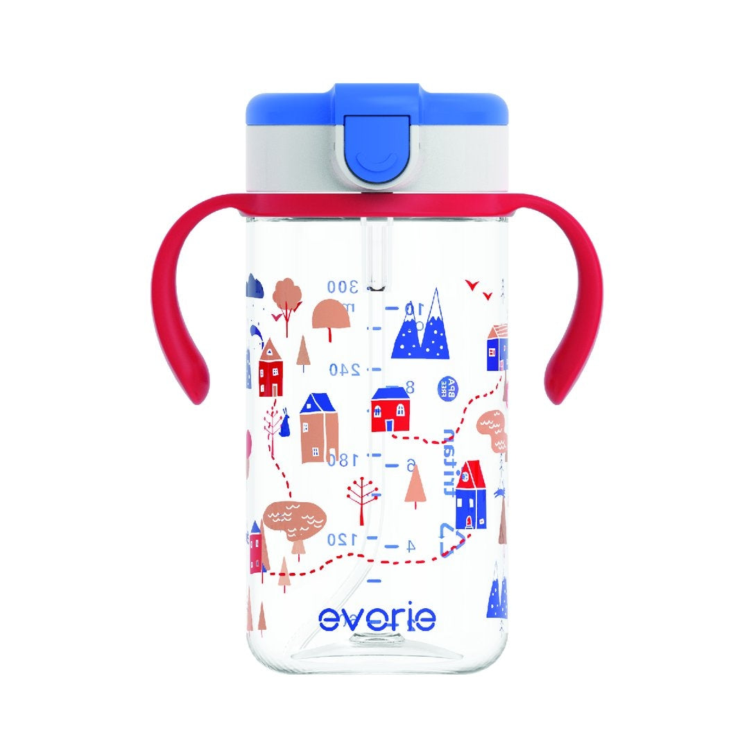 Evorie Tritan Kids Straw Water Bottle Mug, 300ml (7 Designs) - Pupsik Singapore