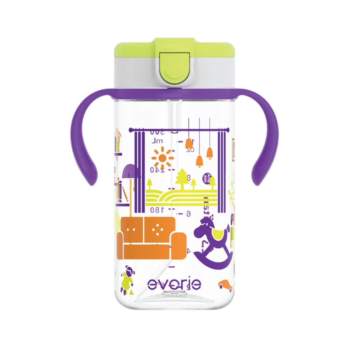 Evorie Tritan Kids Straw Water Bottle Mug, 300ml (7 Designs) - Pupsik Singapore