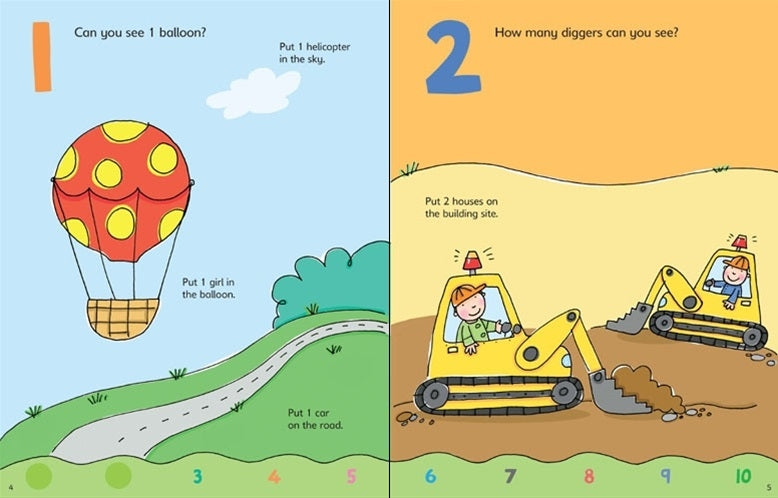 Usborne 123 Sticker & Colouring Book